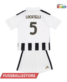 Günstige Juventus Manuel Locatelli #5 Heimtrikotsatz Kinder 2026-27 Kurzarm (+ Kurze Hosen)